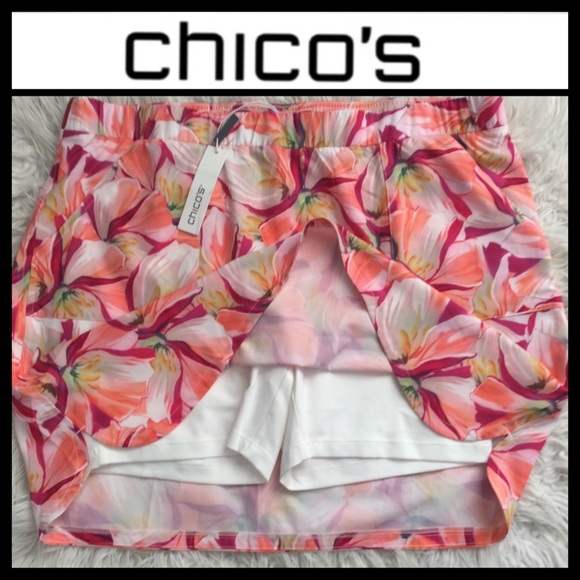 NWT Chico’s Zenergy UPF Floral Skort - Picture 6 of 10